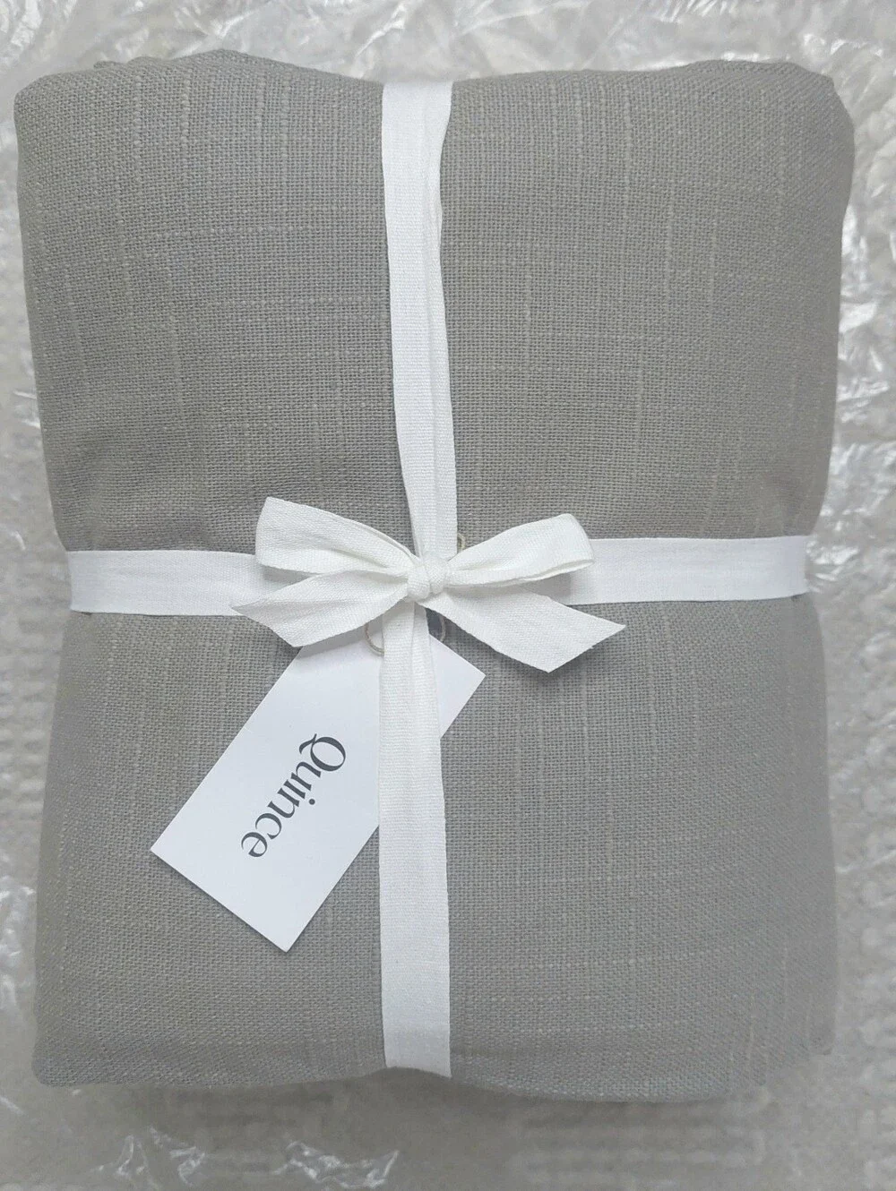 NWT! Quince 100% Cotton Grey Slub Filtering Curtains, 48